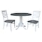 International Concepts Round 42 in. Dual Drop Leaf Dining Table with 2 Ladderback Chairs - 3 Piece Dining Set, 42 in W K05-42DP-C310P - alternate 1